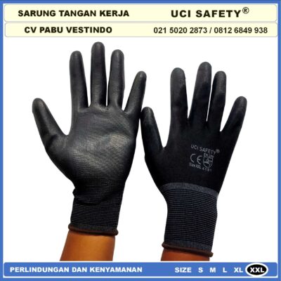 Palm fit work safety gloves Black - Gambar 4