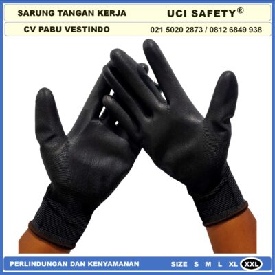 Uci Safety Hitam Sarung tangan Palmfit Size M - Gambar 3