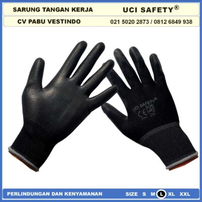 Safety Gloves Montir Motor Uci Safety Anti Slip Security Palmfit Karet Multitask Static Packing Telapak Tangan dilapisi karet Bagunan otomotif Mekanik - Gambar 4