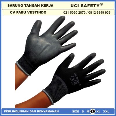 Sarung Tangan Bahan Nylon Polyester Elektronik Assembly Static Multi Purpose Polyurethane Kerja Palmfit Safety Gloves Security Dilapisi Karet Industri Pabrik Uci Safety Motor Bengkel otomotif Bagunan Coating Karet - Gambar 7