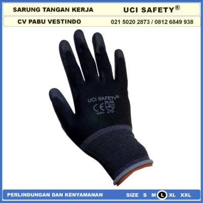 Polyurethane Uci Safety Sarung Tangan Palmfit Proyek Tukang Bagunan - Gambar 4