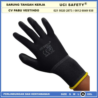 Safety Gloves Security Palmfit Kerja Sarung Tangan Statis Elektronik Assembly Pengaman kerja Tukang otomotif Mekanik Uci Safety Anti Slip Satpam Ukuran S,M, L, XL - Gambar 8