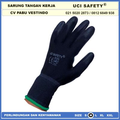 Safety Gloves Mekanik Uci Safety Industri Pabrik Satpam Ukuran S,M, L, XL Kerja Sarung Tangan Statis Elektronik Assembly Pengaman kerja Tukang otomotif Bengkel Hand Gloves - Gambar 8