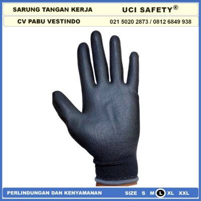 Palm fit work safety gloves Black - Gambar 5