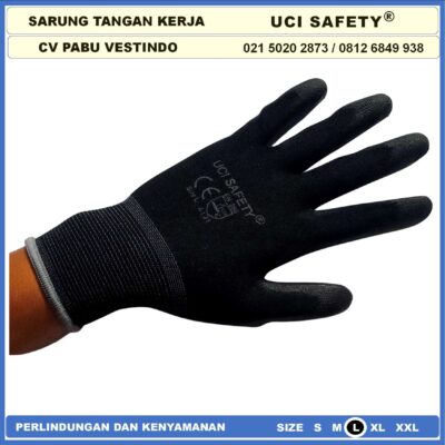 Sarung Tangan Statis Industri Pabrik Motor Dilapisi Karet Coating Karet Static Uci Safety Montir Pengaman kerja - Gambar 5